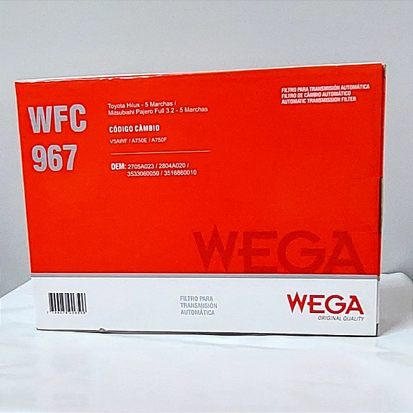 FILTRO DE CÂMBIO AUTOMÁTICO PARA TOYOTA HILUX / MITSUBISHI PAJERO FULL 3.2 - WFC967 - (WEGA)