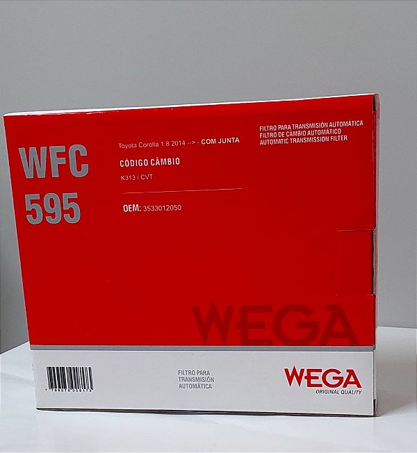 FILTRO DE CÂMBIO AUTOMÁTICO PARA TOYOTA COROLLA 1.8 CVT E YARIS 1.3/1.5 - WFC595 - (WEGA)