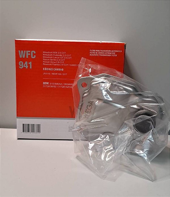 FILTRO DE CÂMBIO AUTOMÁTICO PARA NISSAN/ RENAULT E MITSUBISHI CVT - WFC941 - (WEGA)