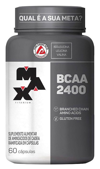 BCAA 2400 em capsula - pote bcaa 60 caps Max Titanium