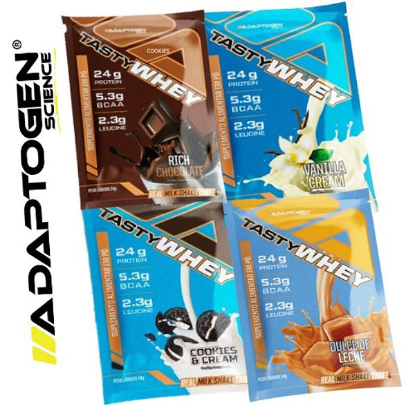 Tasty Whey 3w Mono dose Sachês de 34g - Adaptogen