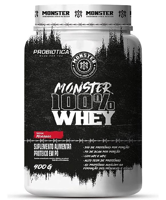 Monster 100% Whey 900g pote - Probiótica - Whey protein