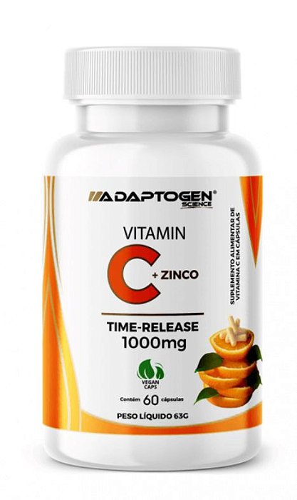 Vitamina C + Zinco 29mg 60 capsulas - Adaptogen