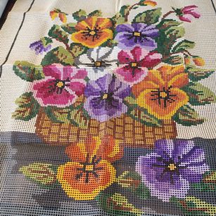 Tela para Bordar – Flores Amor Perfeito