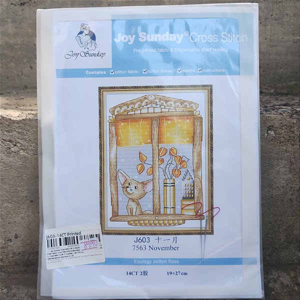 Kit para Bordar Ponto Cruz | Janela de Novembro