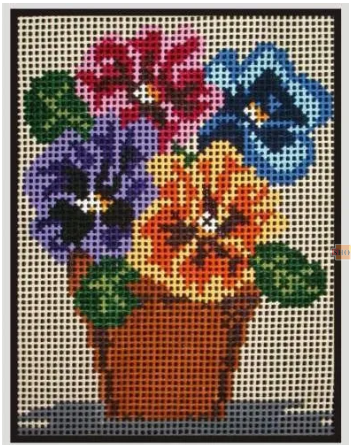 Tela para Bordar – Vaso de Amor Perfeito 3704