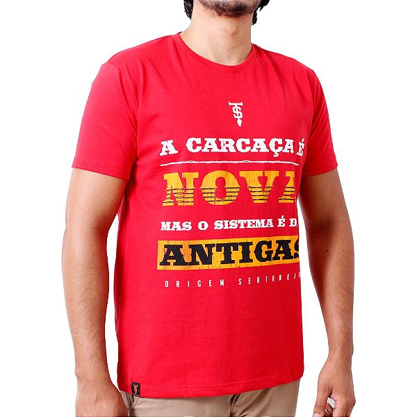 Camiseta Masculina A Carcaça é Nova Vermelho Stouro