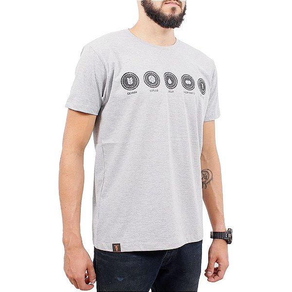 Camiseta Masculina Cevada, Lúpulo, Água, Fermento Cinza Mescla Stouro