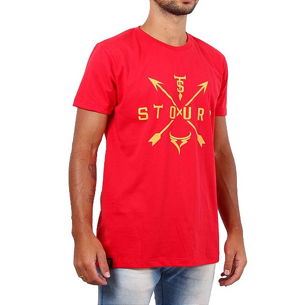 Camiseta Masculina Flechas Vermelho Stouro