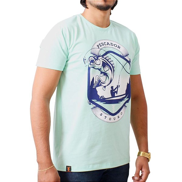 Camiseta Masculina Pescador Verde Claro Stouro