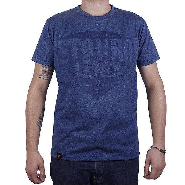 Camiseta Masculina Trator Azul Mescla Stouro