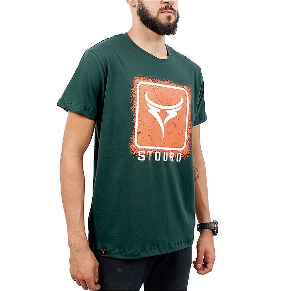 Camiseta Stouro Silk Brasão Mascote - Verde Escuro
