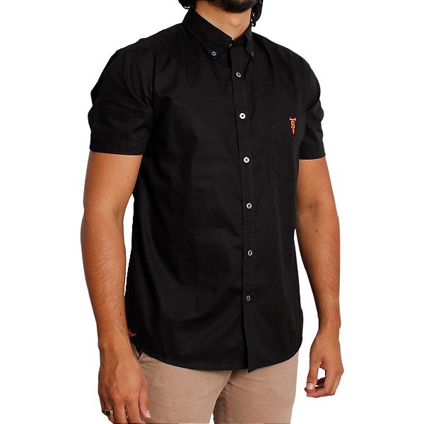 Camisa Masculina Stouro Manga Curta - Preta