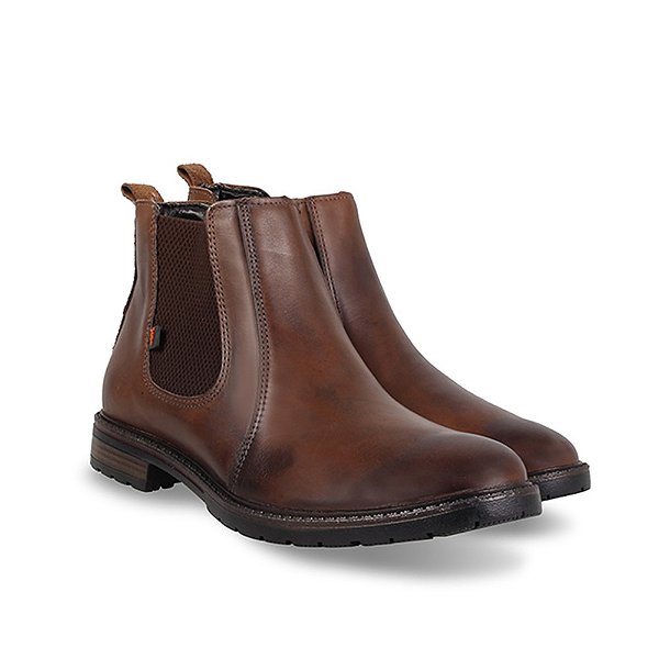 Bota Chelsea Em Couro Café Stouro