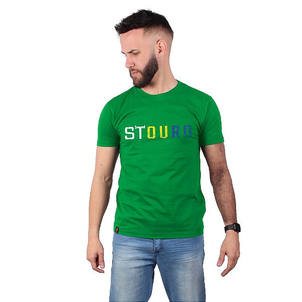 Camiseta Masculina Brasil Stouro Verde Stouro