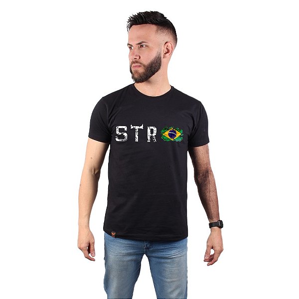 Camiseta Masculina Brasil STR Preta Stouro