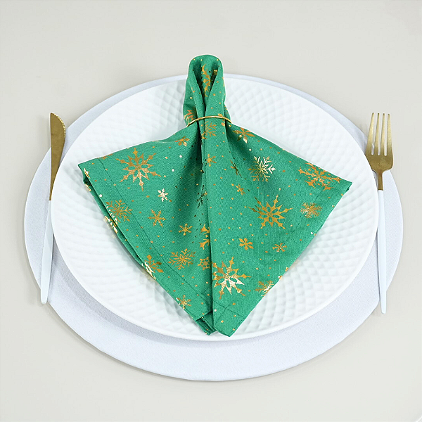 Kit 2 Guardanapos Lumine Natal 42cm x 42cm 100% Poliéster Tecido Oxford - Verde