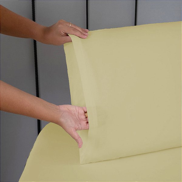 Jogo de Lençol Dia A Dia Liso 3 Peças Casal 80% Algodão / 20% Poliéster Percal 1