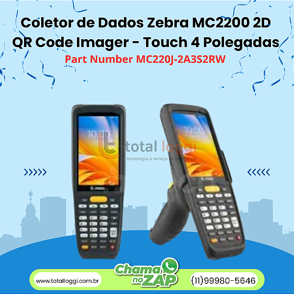 Coletor de Dados Zebra MC2200 2D – Android, Wi-Fi e Bluetooth