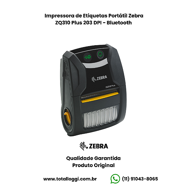 Impressora de Etiquetas Portátil Zebra ZQ310 203dpi – Bluetooth