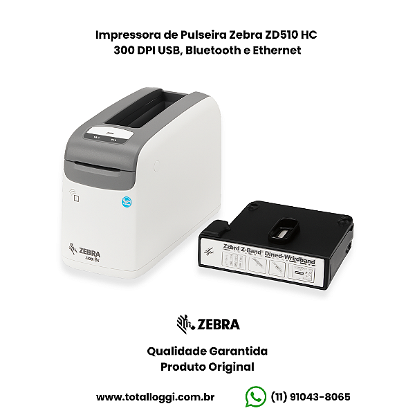 IMPRESSORA DE PULSEIRAS ZEBRA ZD510 HC