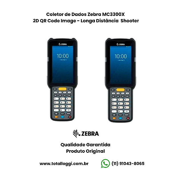 Coletor de Dados Zebra MC3300X Longa Distância - Shooter