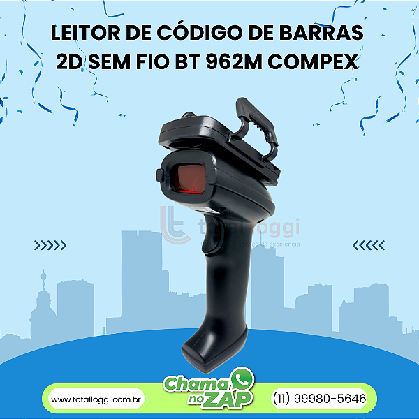 Leitor de código de barras 2D sem fio BT-962M