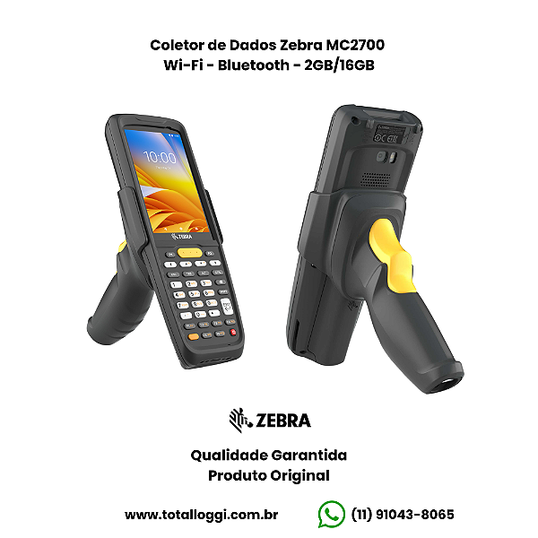 Coletor de Dados Zebra MC2700 - Wi-Fi, Bluetooth - 2GB/16GB