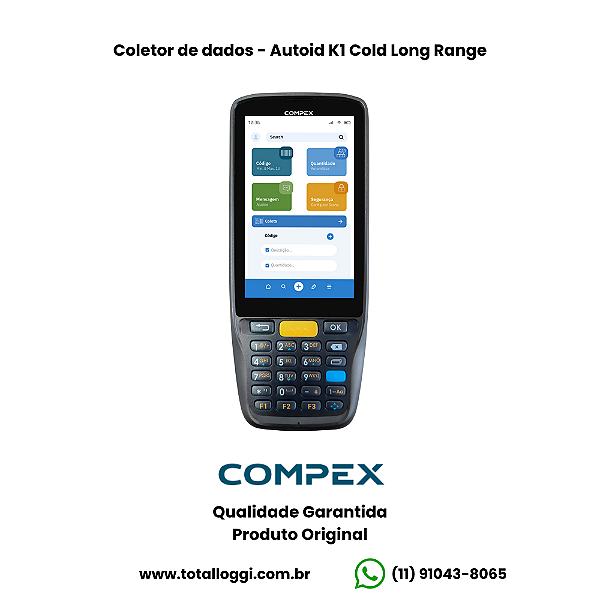 Coletor de dados K1 Cold Long Range