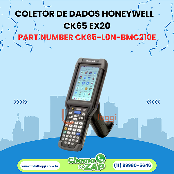 Coletor de Dados Honeywell CK65 2D QR Code Imager Longa Distância - Wi-Fi, Bluetooth