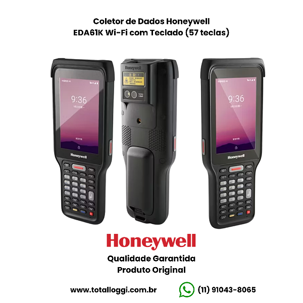 Coletor de Dados Honeywell ScanPal EDA61K Wi-Fi com Teclado (57 teclas)