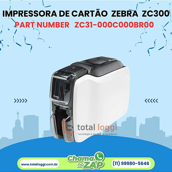 Impressora de Cartão Zebra ZC300 Uma Face – USB e Ethernet