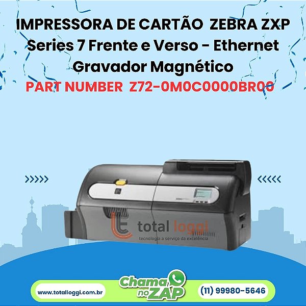 Impressora de Cartão Zebra ZXP Series 7 Frente e Verso com Gravador Magnético – Ethernet