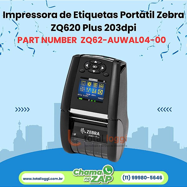 Zebra ZQ630 Plus 203dpi - Bluetooth e Wi-Fi