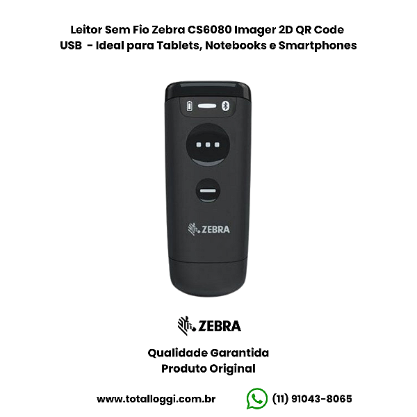 Leitor Sem Fio Zebra CS6080 Imager 2D QR Code