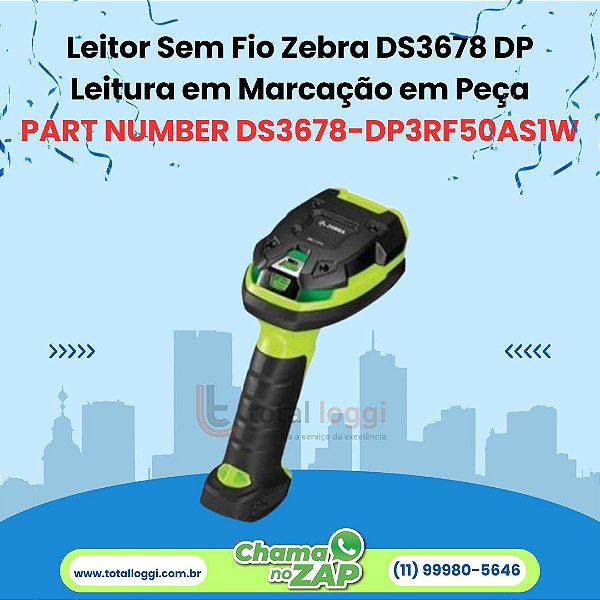 Leitor Sem Fio Zebra DS3678 DPA Rockwell Imager 2D QR Code - Serial