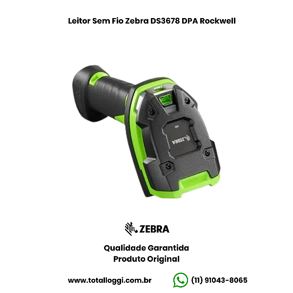 Leitor Sem Fio Zebra DS3678 DPA Rockwell Imager 2D QR Code - Serial