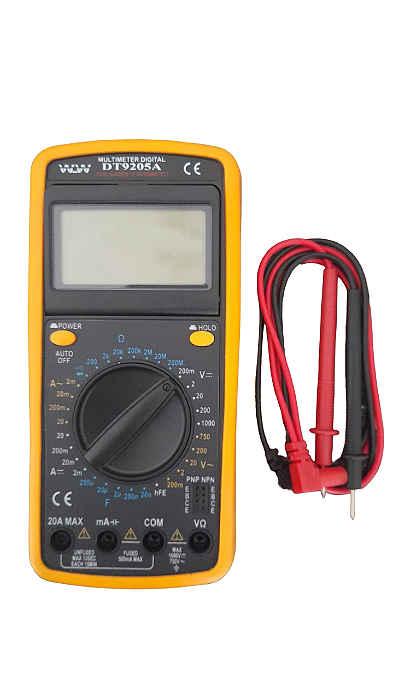 Multimetro Digital Capacimetro DT9205 20A c/Visor Articulado