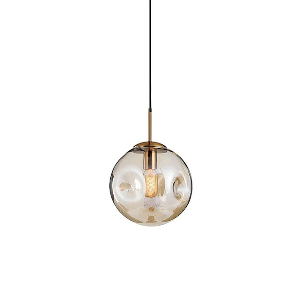 Pendente Bola Decorativo De Vidro Conhaque 25 cm