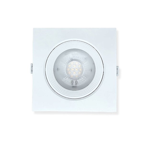 Spot Led Embutido 12W Bivolt Quadrado 3000K Branco Quente