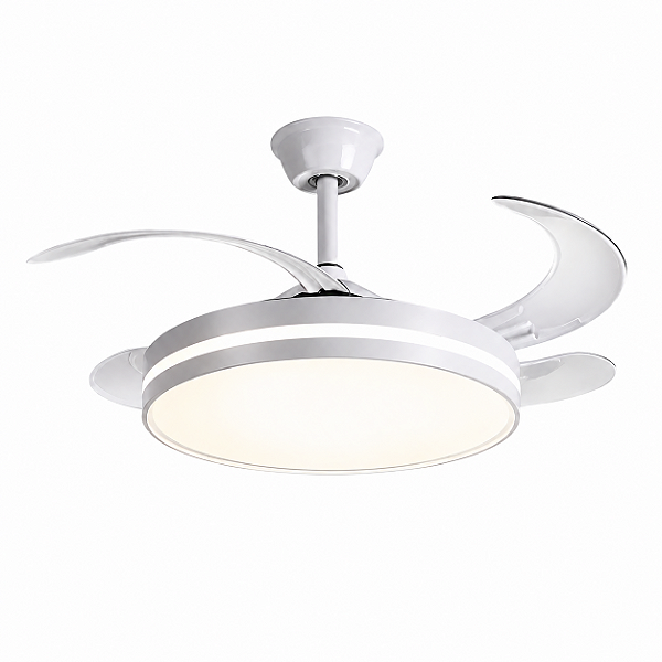 Ventilador Teto Branco Com Luz Inteligente Led 50w 3 Cores