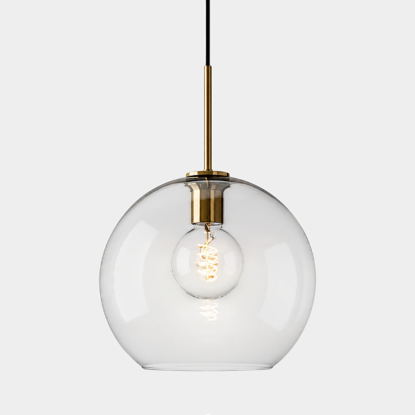 Luminária Moderna Pendente Bola Vidro Transparente Filamento 25cm Bivolt