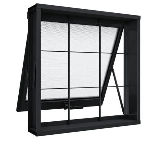 JANELA DE AÇO BASCULANTE MAXIM AR COM GRADE QUADRADA - LUCASA RIOBRAS AÇO
