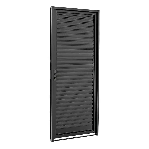 PORTA DE AÇO VENEZIANA DE ABRIR PRÁTIKA BLACK PRETA 1