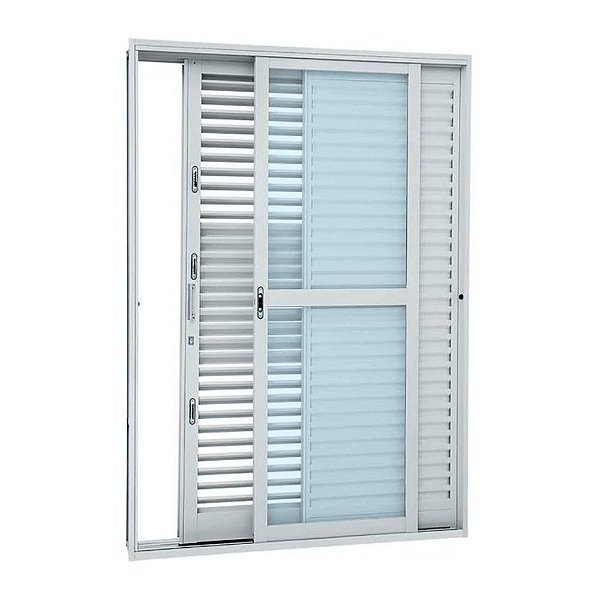 PORTA BALCÃO DE CORRER MULTIFLEX AÇO - 3 FOLHAS - BRANCO PRATIKA DIREITA