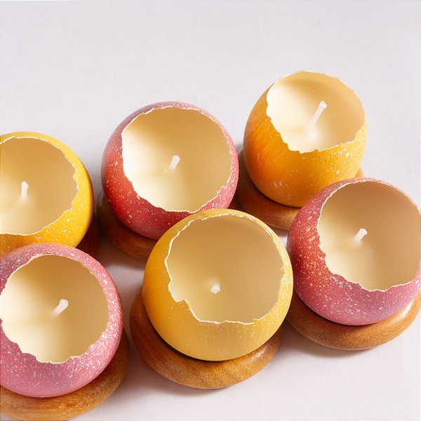 Kit  velas aromáticas ovos de páscoa perfumados - Essência de vanilla