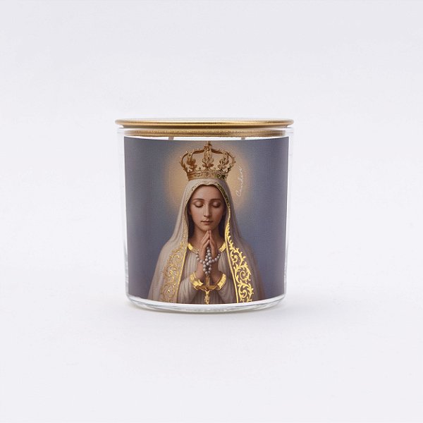 Vela aromática coleção sagrada 200g Chá branco - Nossa Senhora e Fátima