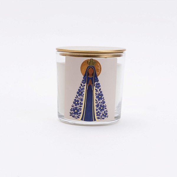 Vela aromática coleção sagrada 200g Chá branco - Nossa Senhora Aparecida