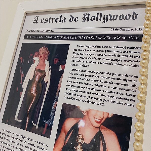 Quadro Os Sete Maridos de Evelyn Hugo | Estrela de Hollywood