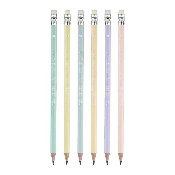 Lápis de cor 6 cores Pastel - BRW